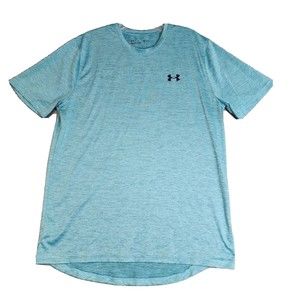 Under Armour Shirt Mens Medium Turquoise Blue TShirt T-Shirt Loose Round Neck